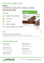 Herbalife nutrition formula 1 express protein bars product fact sheet